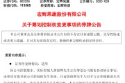 茌平明日停牌！又一A股，筹划控制权变更
